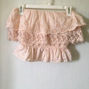 American Eagle Outfitters light peach strapless tube top. Size XS.